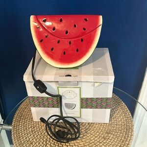 Retired Scentsy Watermelon Slice Full Size Wax Warmer With Box Tested & Cleaned